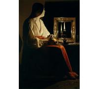 DQCJIYIGL Famous Canvas Prints Portrait Classic Wall Decor the Penitent Magdalen by Georges De La Tour Abstract Painting for Home Decor 60x90cm