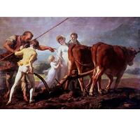 DQCJIYIGL Famous Canvas Prints Portrait Classic Wall Decor the Ploughing Lesson by Vincent Abstract Painting for Home Decor 60x90cm