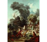 DQCJIYIGL Famous Canvas Prints Portrait Classic Wall Decor the Progress of Love the Lover Crowned by Jean Honore Fragonar Abstract Painting for Home Decor 60x90cm