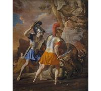 DQCJIYIGL Famous Canvas Prints Portrait Classic Wall Decor the Rinaldo by Nicolas Poussin Abstract Painting for Home Decor 60x90cm