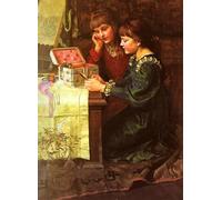 DQCJIYIGL Famous Canvas Prints Portrait Classic Wall Decor the Sewing Box by Mary L. Gow Abstract Painting for Home Decor 60x90cm