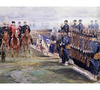 DQCJIYIGL Famous Canvas Prints Portrait Classic Wall Decor Tsar Nicolas Reviews the Troops with Felix Faure in During His Visit in France by Jean Baptiste Edouard Detaille for Home Decor 60x90cm