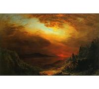DQCJIYIGL Famous Canvas Prints Portrait Classic Wall Decor Twilight Mount Desert Island by Frederic Edwin Church Abstract Painting for Home Decor 60x90cm