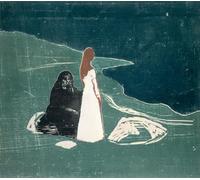 DQCJIYIGL Famous Canvas Prints Portrait Classic Wall Decor Two Women on the Shore by Edvard Munch Abstract Painting for Home Decor 60x90cm