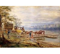 DQCJIYIGL Famous Canvas Prints Portrait Classic Wall Decor Waiting for the Ferry by Edward Lamson Henry Abstract Painting for Home Decor 60x90cm