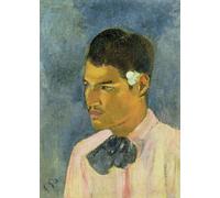DQCJIYIGL Famous Canvas Prints Portrait Classic Wall Decor Young Man with a Flower Behind His Ear by Paul Gauguin Abstract Painting for Home Decor 60x90cm