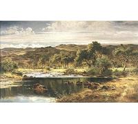 DQCJIYIGL Famous Painting Art Print Images Modern Canvas Prints a Bright Afternoon North Wales by Benjamin Williams Leader Oil Painting for Home Decor 60x90cm