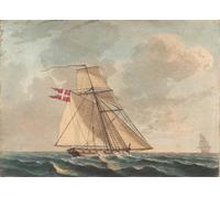 DQCJIYIGL Famous Painting Art Print Images Modern Canvas Prints a Danish Cutter Sailing Close to the Wind by Niels Truslew Oil Painting for Home Decor 60x90cm