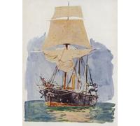 DQCJIYIGL Famous Painting Art Print Images Modern Canvas Prints a Gunboat At Sail Drill by William Lionel Wyllie Oil Painting for Home Decor 60x90cm