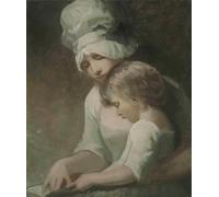 DQCJIYIGL Famous Painting Art Print Images Modern Canvas Prints a Mother and Child Reading Mrs Cumberland and Her Son by George Romney Oil Painting for Home Decor 60x90cm