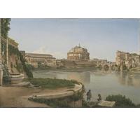 DQCJIYIGL Famous Painting Art Print Images Modern Canvas Prints a View Across the Tiber From Trastevere Towards Castel S Angelo by C W Eckersberg Oil Painting for Home Decor 60x90cm