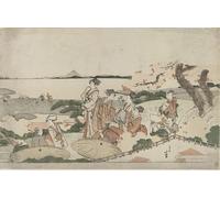 DQCJIYIGL Famous Painting Art Print Images Modern Canvas Prints Admiring the Cherry Blossoms At Gotenyama by Katsushika Hokusai Oil Painting for Home Decor 60x90cm