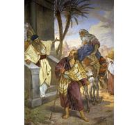 DQCJIYIGL Famous Painting Art Print Images Modern Canvas Prints and Mary Escape to Bethlehem by Ceaare Maccari Oil Painting for Home Decor 60x90cm