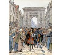 DQCJIYIGL Famous Painting Art Print Images Modern Canvas Prints At the Porte Saint-denis in Paris the Marechal of Boufflers by Maurice Leloir Oil Painting for Home Decor 60x90cm