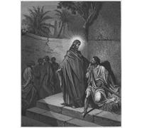 DQCJIYIGL Famous Painting Art Print Images Modern Canvas Prints Bible Jesus Healing the Man Sick of the Palsy by Gustave Dore Oil Painting for Home Decor 60x90cm