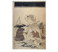 DQCJIYIGL Famous Painting Art Print Images Modern Canvas Prints Chushingura Act V of the Storehouse of Loyalty by Kitagawa Utamaro Oil Painting for Home Decor 60x90cm
