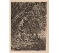 DQCJIYIGL Famous Painting Art Print Images Modern Canvas Prints Couple Resting on a Cliff by Alexandre Calame Oil Painting for Home Decor 60x90cm