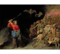 DQCJIYIGL Famous Painting Art Print Images Modern Canvas Prints Dulle Griet Raiding Hell by David Iii Ryckaert Oil Painting for Home Decor 60x90cm