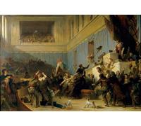 DQCJIYIGL Famous Painting Art Print Images Modern Canvas Prints During the Rise of Insurgencies to Force the Convention to Restore Terror by Evariste Oil Painting for Home Decor 60x90cm