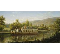 DQCJIYIGL Famous Painting Art Print Images Modern Canvas Prints Early Days of Rapid Transit by Edward Lamson Henry Oil Painting for Home Decor 60x90cm