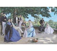 DQCJIYIGL Famous Painting Art Print Images Modern Canvas Prints Family Reunion by Jean Frederic Bazille Oil Painting for Home Decor 60x90cm