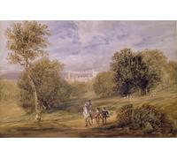 DQCJIYIGL Famous Painting Art Print Images Modern Canvas Prints Haddon Hall From the Park by David Cox Oil Painting for Home Decor 60x90cm