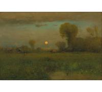 DQCJIYIGL Famous Painting Art Print Images Modern Canvas Prints Harvest Moon by George Inness Oil Painting for Home Decor 60x90cm