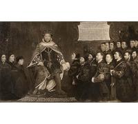 DQCJIYIGL Famous Painting Art Print Images Modern Canvas Prints Henry Viii Granting a Charter to the Barbers and Surgeons Guilds by Hans Holbein the Younger Oil Painting for Home Decor 60x90cm