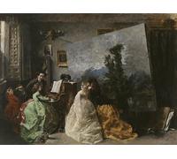 DQCJIYIGL Famous Painting Art Print Images Modern Canvas Prints Interior of the Munoz Degrain Studio in by Francisco Domingo Marqués Oil Painting for Home Decor 60x90cm