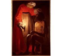 DQCJIYIGL Famous Painting Art Print Images Modern Canvas Prints Job Is Raging by Georges De La Tour Oil Painting for Home Decor 60x90cm