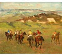 DQCJIYIGL Famous Painting Art Print Images Modern Canvas Prints Jockeys on Horseback Before Distant Hills by Edgar Degas Oil Painting for Home Decor 60x90cm