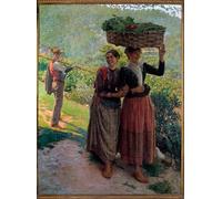 DQCJIYIGL Famous Painting Art Print Images Modern Canvas Prints Life in the Countryside Scene of Seduction in the Vineyards of Tuscany by Ruggero Focardi Oil Painting for Home Decor 60x90cm