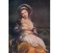 DQCJIYIGL Famous Painting Art Print Images Modern Canvas Prints Louise Elisabeth Vigee Le Brun with Her Daughter Jeanne Lucie by Elisabeth Louise Vigee Lebrun Oil Painting for Home Decor 60x90cm