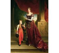 DQCJIYIGL Famous Painting Art Print Images Modern Canvas Prints Marie Amelie De Bourbon Duchess of Orleans and Her Son by Baron François Pascal Simon Gérard Oil Painting for Home Decor 60x90cm