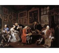 DQCJIYIGL Famous Painting Art Print Images Modern Canvas Prints Marriage À La Mode the Marriage Settlement by William Hogarth Oil Painting for Home Decor 60x90cm