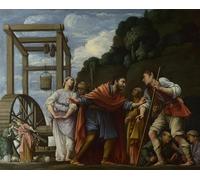 DQCJIYIGL Famous Painting Art Print Images Modern Canvas Prints Moses Defending the Daughters of Jethro by Carlo Saraceni Oil Painting for Home Decor 60x90cm