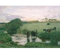 DQCJIYIGL Famous Painting Art Print Images Modern Canvas Prints Near St Mawgan Cornwall by Edward Frederick Brewtnall Oil Painting for Home Decor 60x90cm