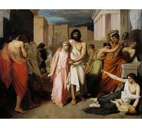 DQCJIYIGL Famous Painting Art Print Images Modern Canvas Prints Oedipus and Antigone or the Plague of Thebes by Charles François Jalabert Oil Painting for Home Decor 60x90cm