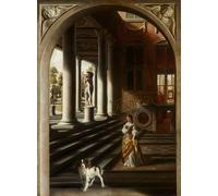 DQCJIYIGL Famous Painting Art Print Images Modern Canvas Prints Perspective View with a Woman Reading a Letter by Samuel Van Hoogstraten Oil Painting for Home Decor 60x90cm