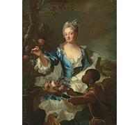 DQCJIYIGL Famous Painting Art Print Images Modern Canvas Prints Portrait of Hyacinthe-sophie De Beschanel-nointel Marquise De Louville by Hyacinthe Rigaud Oil Painting for Home Decor 60x90cm