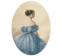 DQCJIYIGL Famous Painting Art Print Images Modern Canvas Prints Portrait of Princess Anna Zu Sayn Wittgenstein by Mihaly Von Zichy Oil Painting for Home Decor 60x90cm