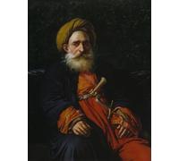 DQCJIYIGL Famous Painting Art Print Images Modern Canvas Prints Portrait of the Katchef Dahouth Christian Mameluke by Anne Louis Girodet De Roucy Trioson Oil Painting for Home Decor 60x90cm