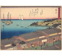 DQCJIYIGL Famous Painting Art Print Images Modern Canvas Prints Shinagawa From the Series the Fifty-three Stations of the Tokaido Road by Ando Hiroshige Oil Painting for Home Decor 60x90cm
