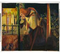 DQCJIYIGL Famous Painting Art Print Images Modern Canvas Prints Sir Galahad At the Ruined Chapel by Dante Gabriel Charles Rossetti Oil Painting for Home Decor 60x90cm