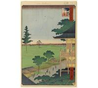 DQCJIYIGL Famous Painting Art Print Images Modern Canvas Prints Spiral Hall Five Hundred Rakan Temple by Utagawa Hiroshige Oil Painting for Home Decor 60x90cm