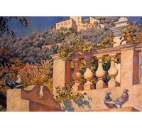 DQCJIYIGL Famous Painting Art Print Images Modern Canvas Prints the Balustrade by Theo Van Rysselberghe Oil Painting for Home Decor 60x90cm