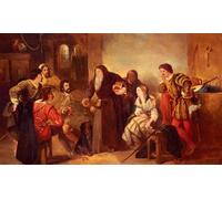 DQCJIYIGL Famous Painting Art Print Images Modern Canvas Prints the Beggar of Bethnal Green by Sir John Gilbert Oil Painting for Home Decor 60x90cm