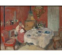 DQCJIYIGL Famous Painting Art Print Images Modern Canvas Prints the Dining Room by Edouard Vuillard Oil Painting for Home Decor 60x90cm