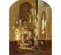 DQCJIYIGL Famous Painting Art Print Images Modern Canvas Prints the Interior of a Church in Paris by Henry Mark Anthony Oil Painting for Home Decor 60x90cm