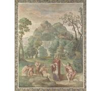 DQCJIYIGL Famous Painting Art Print Images Modern Canvas Prints the Judgement of Midas Fresco From Villa Aldobrandini by Domenichino Oil Painting for Home Decor 60x90cm